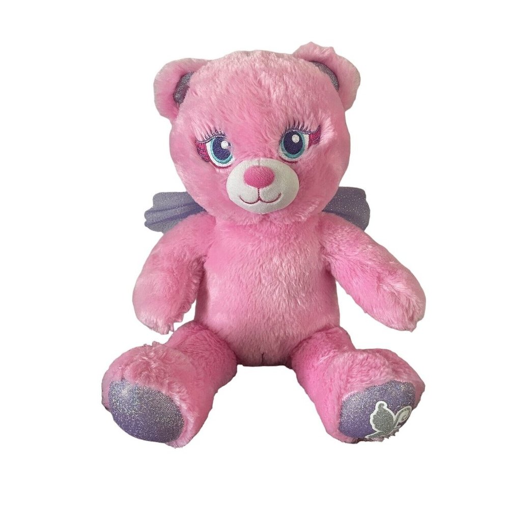 Build-a-Bear Pink & Purple Butterfly Bear w/ Wings, 17” Toy Plush Fairy Wings